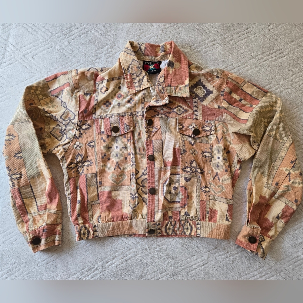 VTG 90s Five Star by Roper Southwestern Patchwork Bolero Jacket Womens Sz S/M
